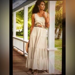 Soft Surroundings Linen Blend Maxi Dress